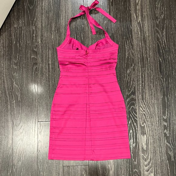 BCBG Pink tiered halter midi dress, 6 - Picture 3 of 4